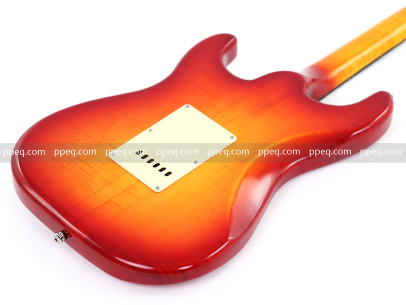 6-String ST-Style Neck-Through Electric Guitar with Gloss Cherry Sunburst Finish (11759, Limited Edition)