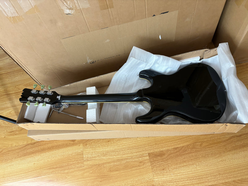 6-String Electric Guitar with Gloss Black Finish (HY-2565)