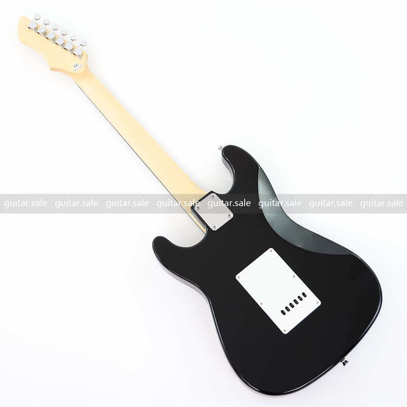 6-String ST-Style Electric Guitar with Gloss Black Finish (PHY-161F, Fast Shipping, Tariff-free)