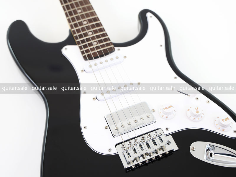 6-String ST-Style Electric Guitar with Gloss Black Finish (PHY-161F, Fast Shipping, Tariff-free)