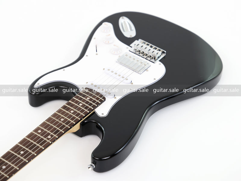 6-String ST-Style Electric Guitar with Gloss Black Finish (PHY-161F, Fast Shipping, Tariff-free)