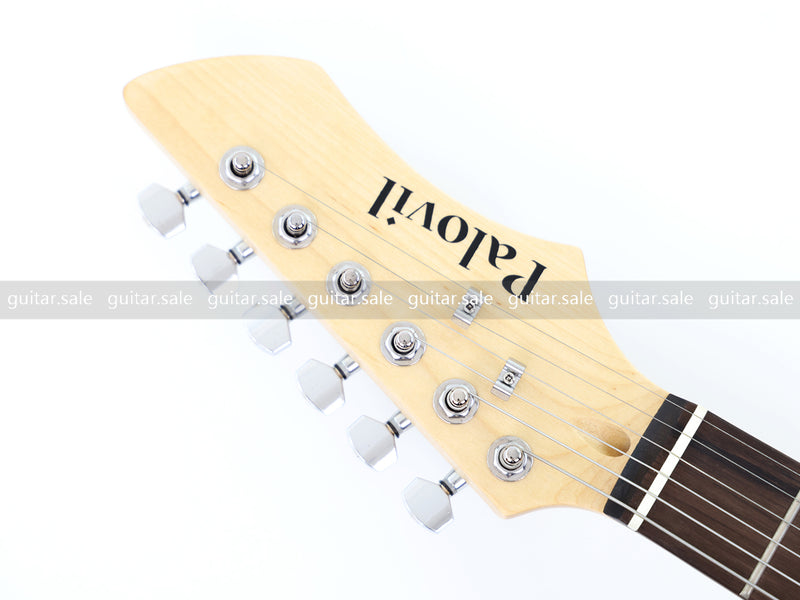 6-String ST-Style Electric Guitar with Gloss Silver Gray Metallic Finish (PHY-164F, Fast Shipping, Tariff-free)