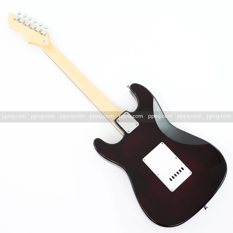 6-String ST-Style Electric Guitar with Gloss Sunburst Finish (PHY-163F, Fast Shipping, Tariff-free)