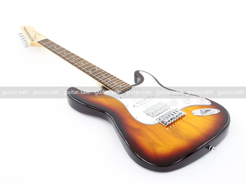 6-String ST-Style Electric Guitar with Gloss Sunburst Finish (PHY-163F, Fast Shipping, Tariff-free)