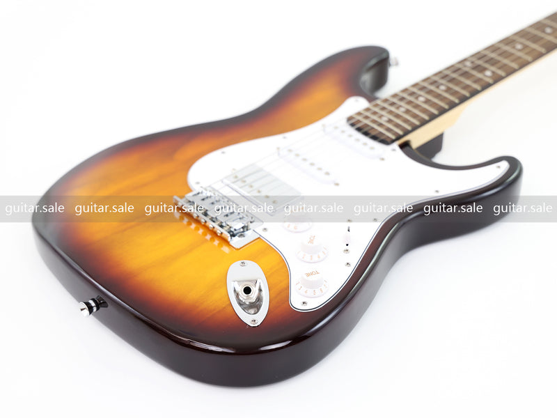 6-String ST-Style Electric Guitar with Gloss Sunburst Finish (PHY-163F, Fast Shipping, Tariff-free)