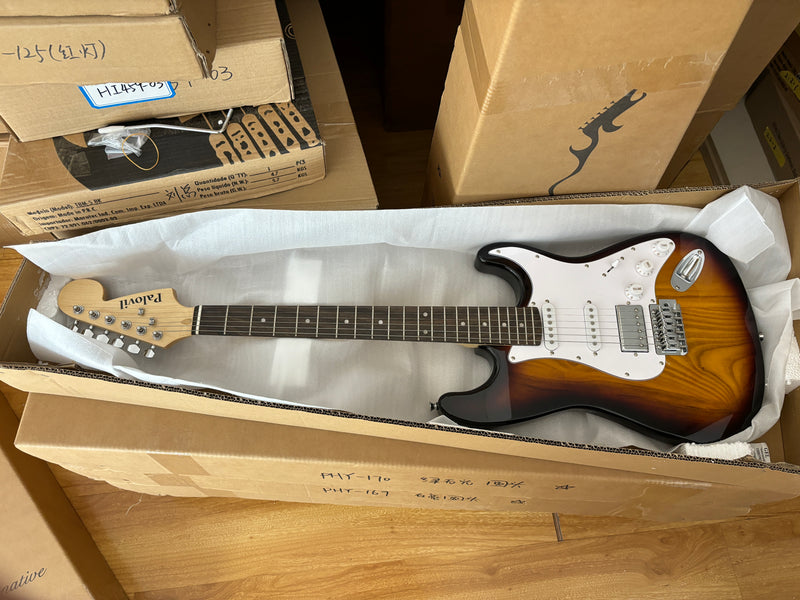 6-String ST-Style Electric Guitar with Gloss Sunburst Finish (PHY-171F, Fast Shipping, Tariff-free)