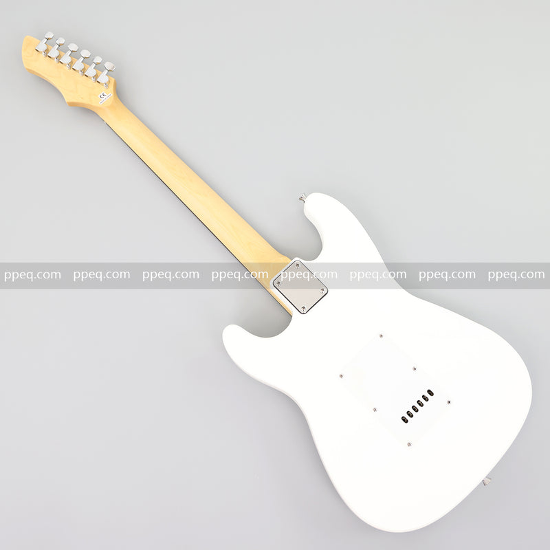 6-String ST-Style Electric Guitar with Gloss White Finish (PHY-162F, Fast Shipping, Tariff-free)