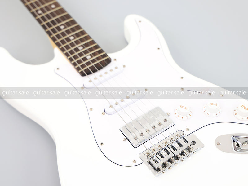 6-String ST-Style Electric Guitar with Gloss White Finish (PHY-162F, Fast Shipping, Tariff-free)