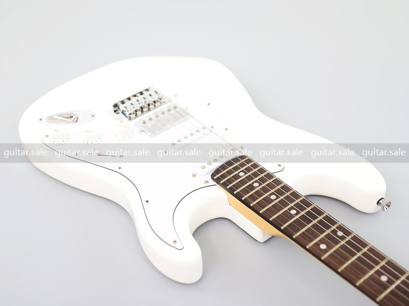 6-String ST-Style Electric Guitar with Gloss White Finish (PHY-162F, Fast Shipping, Tariff-free)