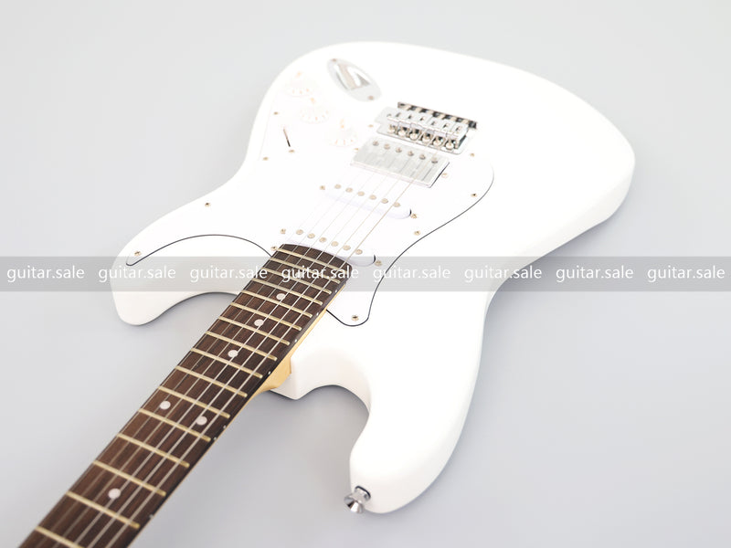 6-String ST-Style Electric Guitar with Gloss White Finish (PHY-162F, Fast Shipping, Tariff-free)