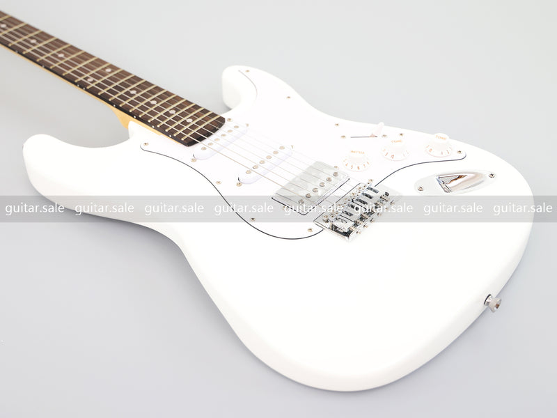 6-String ST-Style Electric Guitar with Gloss White Finish (PHY-162F, Fast Shipping, Tariff-free)