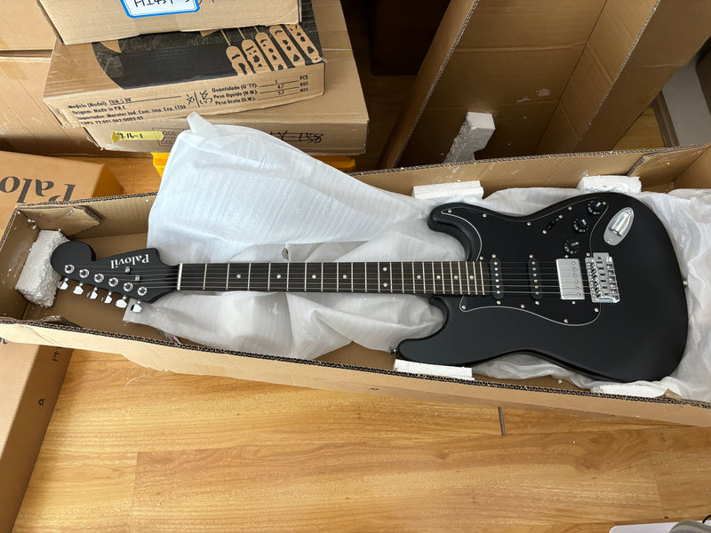 6-String ST-Style Electric Guitar with Matte Black Finish (PHY-172F, Fast Shipping, Tariff-free)