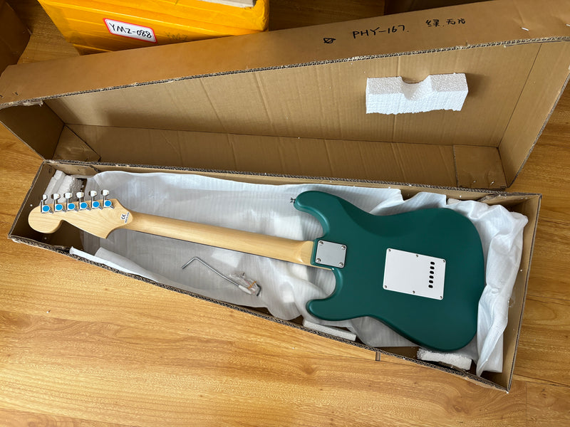 6-String ST-Style Electric Guitar with Matte Teal Finish (PHY-167F, Fast Shipping, Tariff-free)