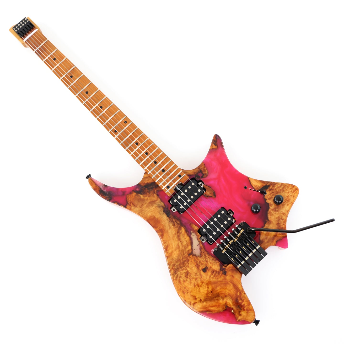 6-String Tapered Neck ResinBurl Body Headless Electric Guitar (PHG-008 ...