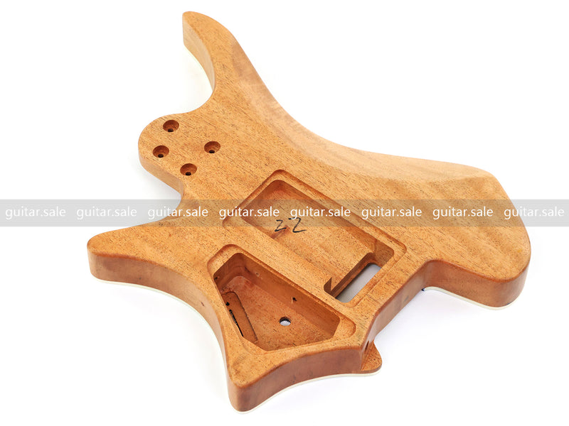 6 String Headless Solid Mahogany Electric Guitar Body with Satin Finish (YMB-001)