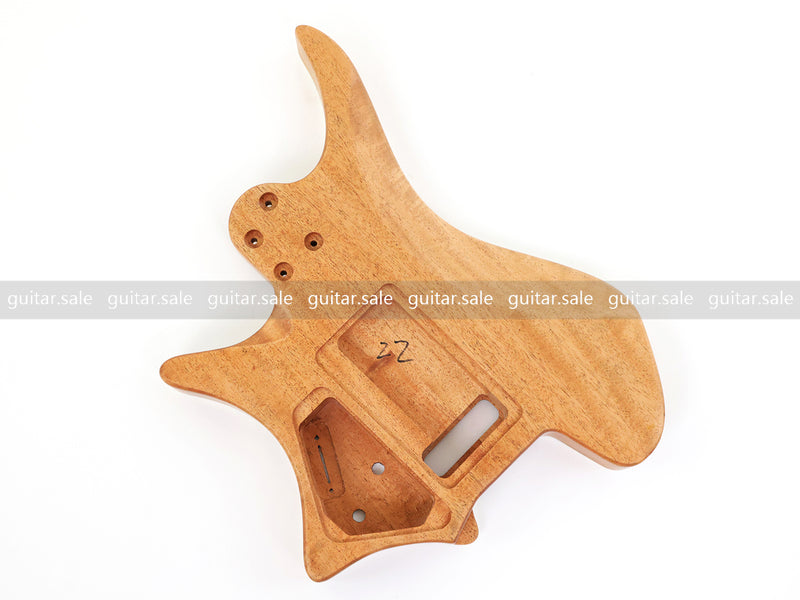 6 String Headless Solid Mahogany Electric Guitar Body with Satin Finish (YMB-001)