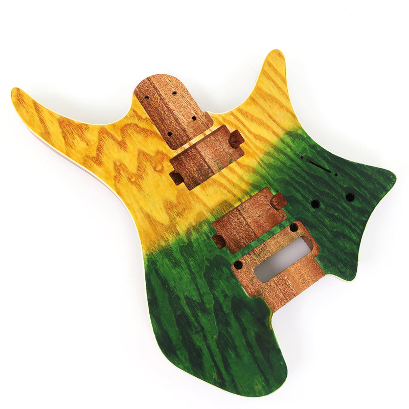 6 String Headless Solid Mahogany Electric Guitar Body with Satin Finish (YMB-002)