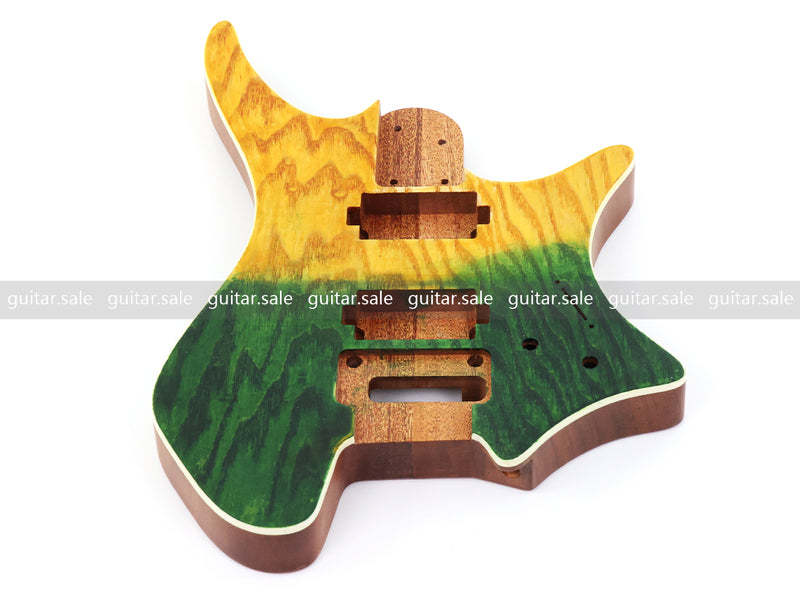 6 String Headless Solid Mahogany Electric Guitar Body with Satin Finish (YMB-002)