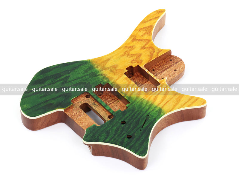 6 String Headless Solid Mahogany Electric Guitar Body with Satin Finish (YMB-002)