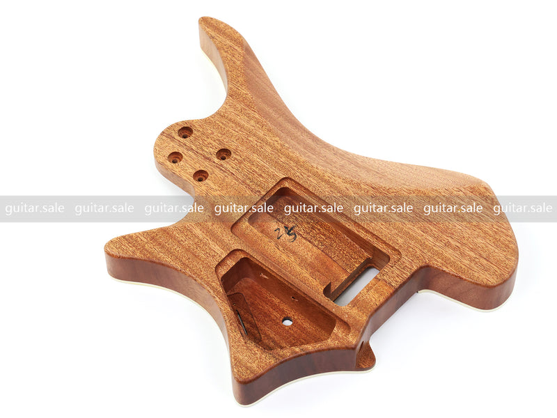 6 String Headless Solid Mahogany Electric Guitar Body with Satin Finish (YMB-002)
