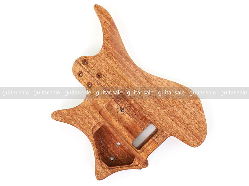 6 String Headless Solid Mahogany Electric Guitar Body with Satin Finish (YMB-002)