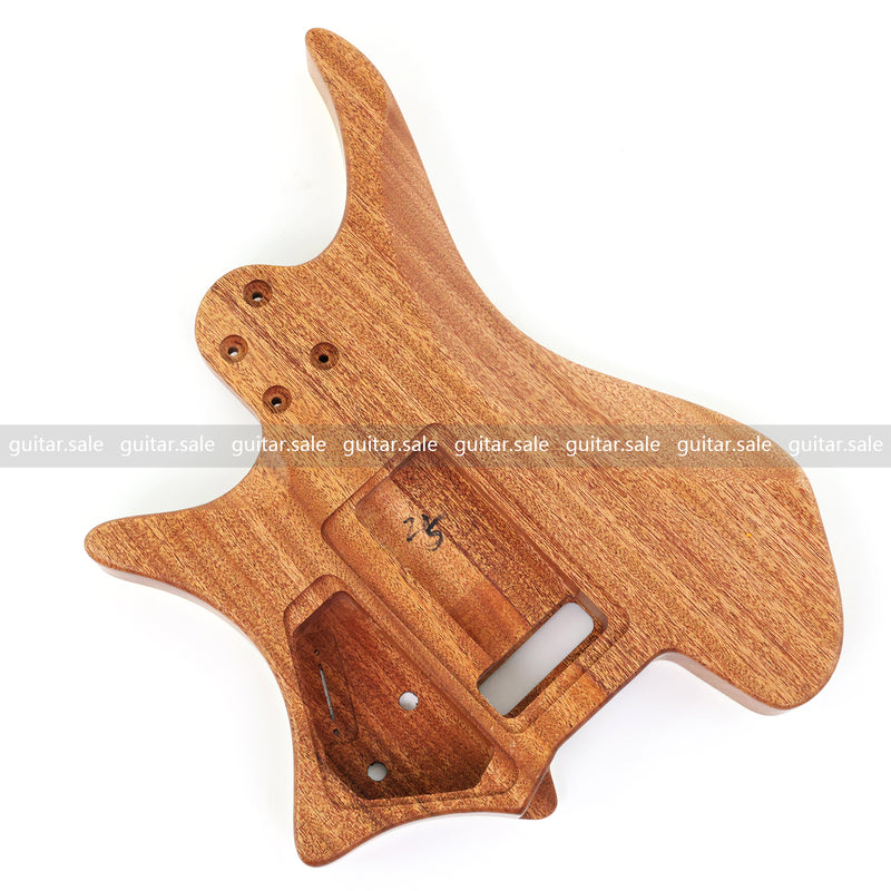 6 String Headless Solid Mahogany Electric Guitar Body with Satin Finish (YMB-002)