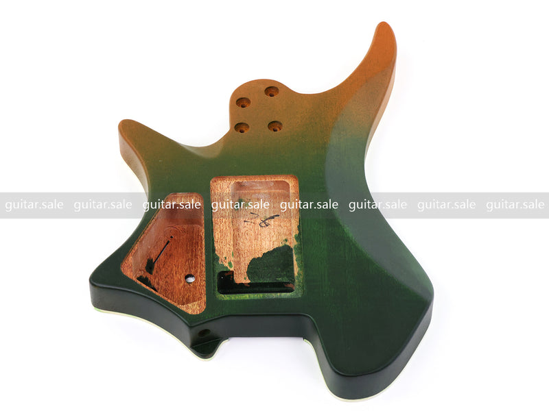 6 String Headless Solid Mahogany Electric Guitar Body with Satin Finish (YMB-003)