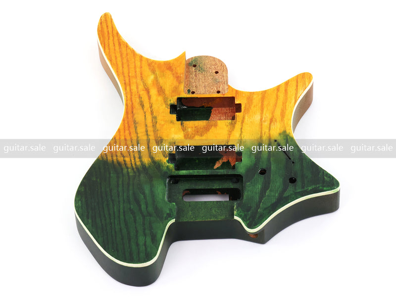 6 String Headless Solid Mahogany Electric Guitar Body with Satin Finish (YMB-003)