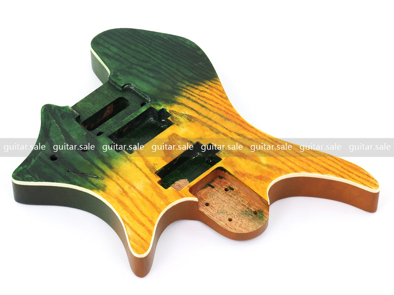 6 String Headless Solid Mahogany Electric Guitar Body with Satin Finish (YMB-003)