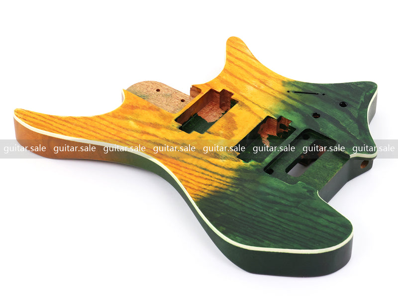 6 String Headless Solid Mahogany Electric Guitar Body with Satin Finish (YMB-003)
