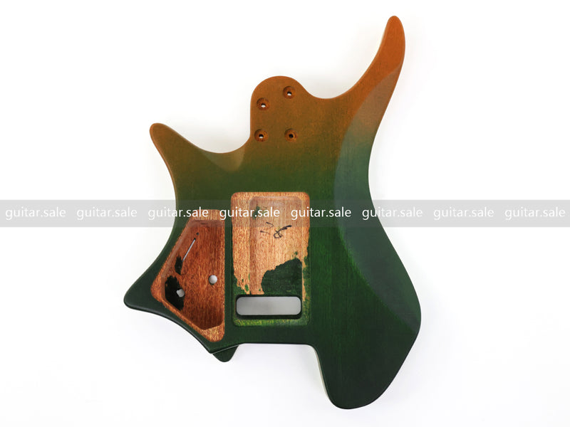6 String Headless Solid Mahogany Electric Guitar Body with Satin Finish (YMB-003)
