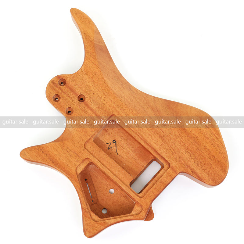 6 String Headless Solid Mahogany Electric Guitar Body with Satin Finish (YMB-004)