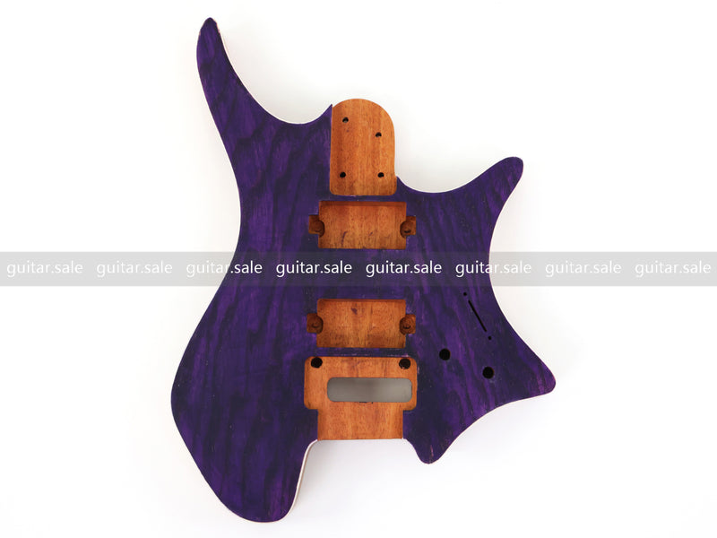 6 String Headless Solid Mahogany Electric Guitar Body with Satin Finish (YMB-004)