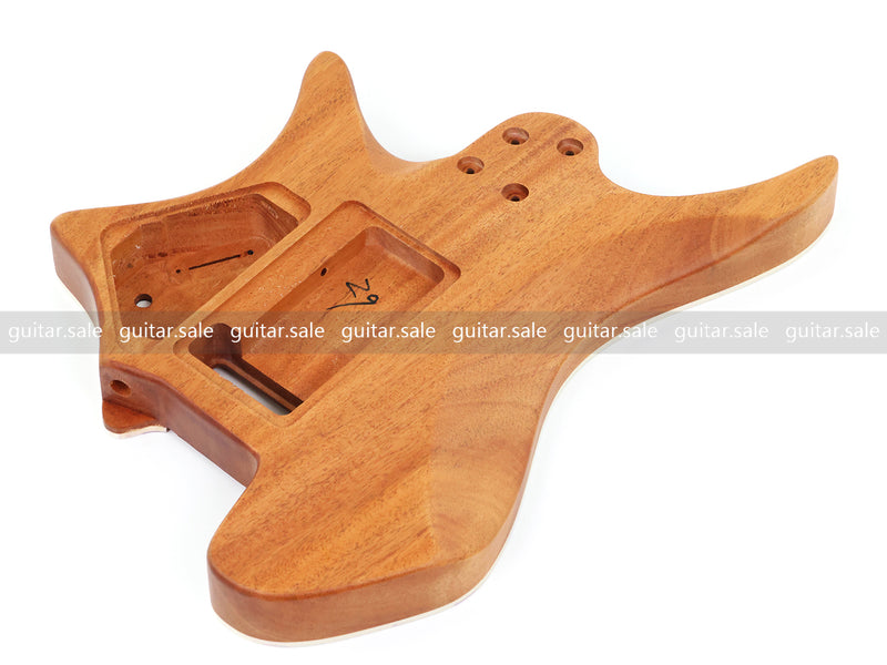6 String Headless Solid Mahogany Electric Guitar Body with Satin Finish (YMB-004)