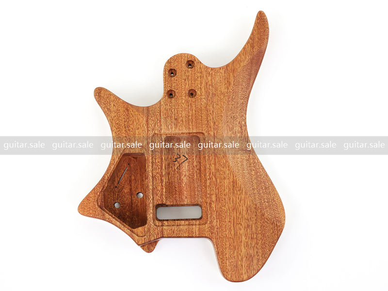 6 String Headless Solid Mahogany Electric Guitar Body with Satin Finish (YMB-006)