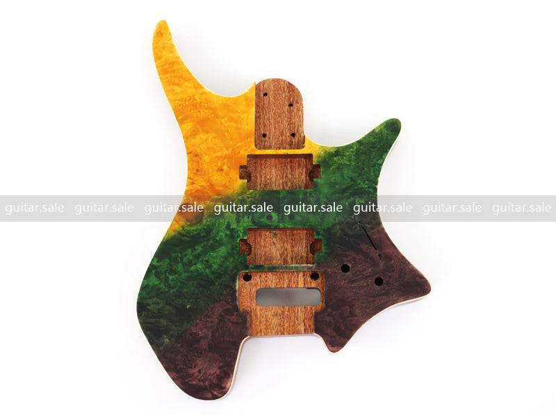 6 String Headless Solid Mahogany Electric Guitar Body with Satin Finish (YMB-006)