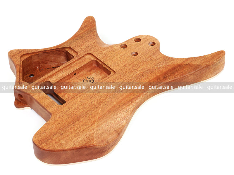 6 String Headless Solid Mahogany Electric Guitar Body with Satin Finish (YMB-007)