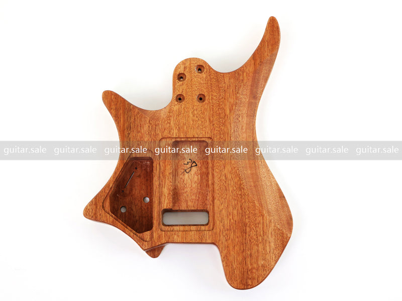 6 String Headless Solid Mahogany Electric Guitar Body with Satin Finish (YMB-007)
