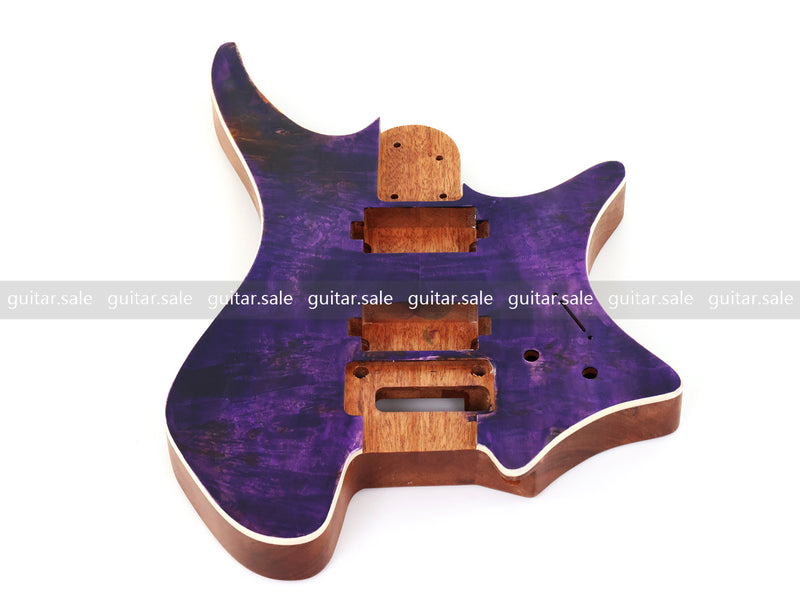 6 String Headless Solid Mahogany Electric Guitar Body with Satin Finish (YMB-007)
