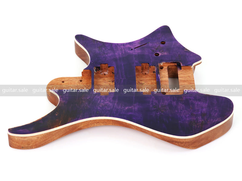 6 String Headless Solid Mahogany Electric Guitar Body with Satin Finish (YMB-007)