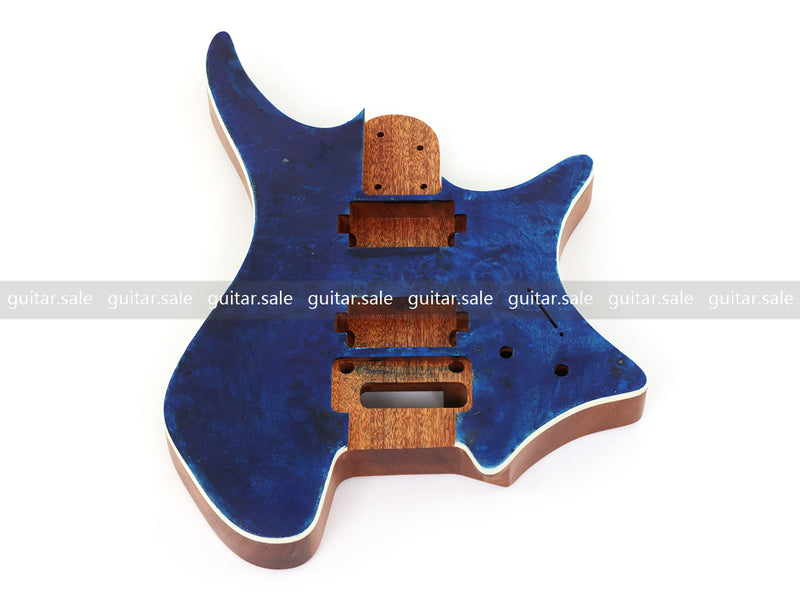 6 String Headless Solid Mahogany Electric Guitar Body with Satin Finish (YMB-008)