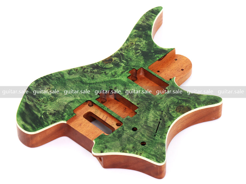 6 String Headless Solid Mahogany Electric Guitar Body with Satin Finish (YMB-009)