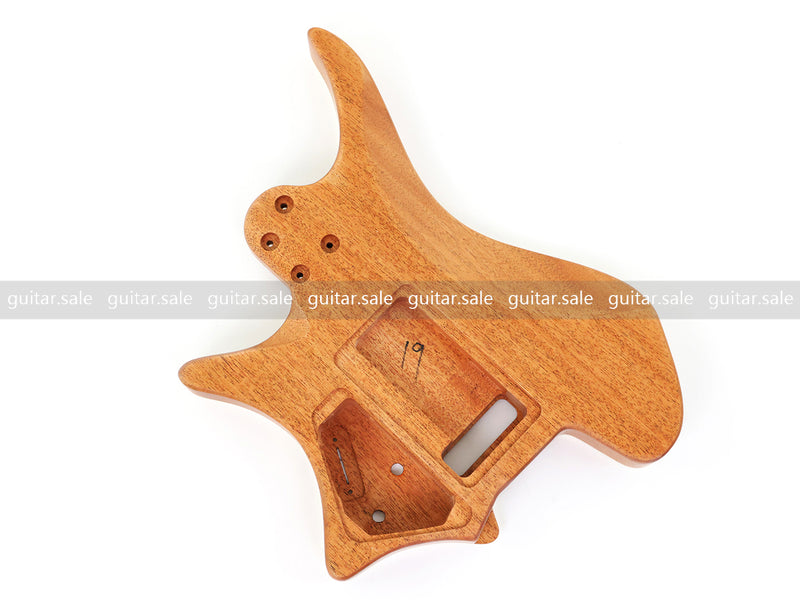 6 String Headless Solid Mahogany Electric Guitar Body with Satin Finish (YMB-010)