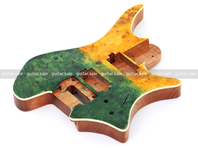 6 String Headless Solid Mahogany Electric Guitar Body with Satin Finish (YMB-011)