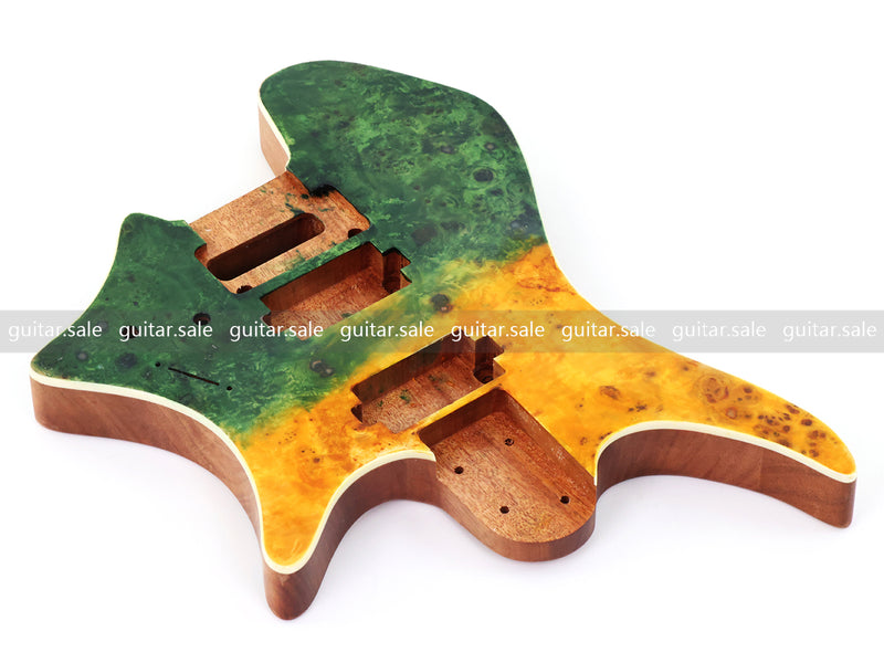 6 String Headless Solid Mahogany Electric Guitar Body with Satin Finish (YMB-011)
