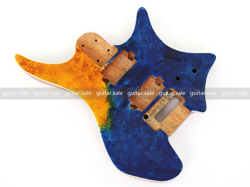 6 String Headless Solid Mahogany Electric Guitar Body with Satin Finish (YMB-012)