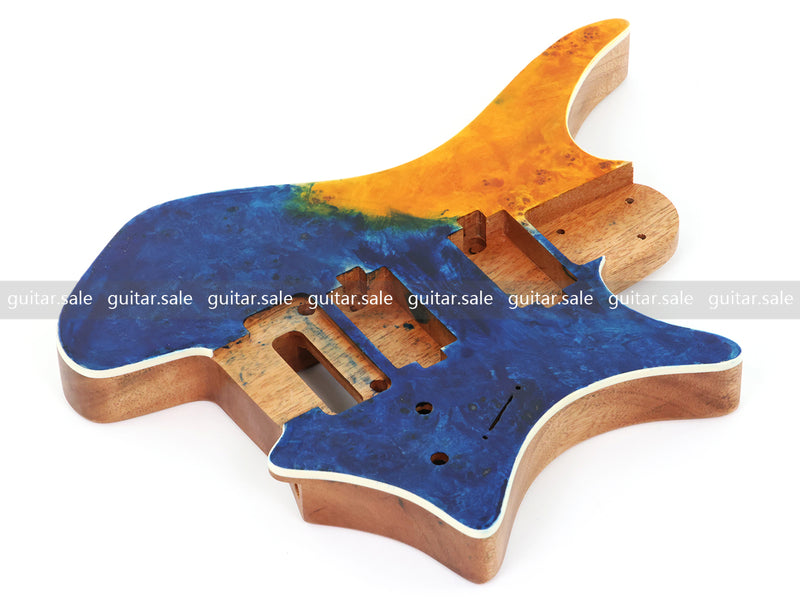 6 String Headless Solid Mahogany Electric Guitar Body with Satin Finish (YMB-012)
