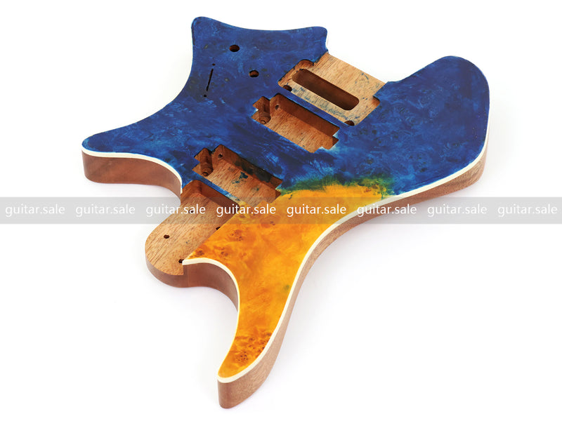 6 String Headless Solid Mahogany Electric Guitar Body with Satin Finish (YMB-012)