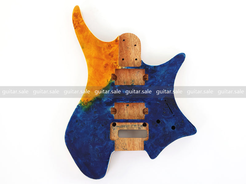 6 String Headless Solid Mahogany Electric Guitar Body with Satin Finish (YMB-012)