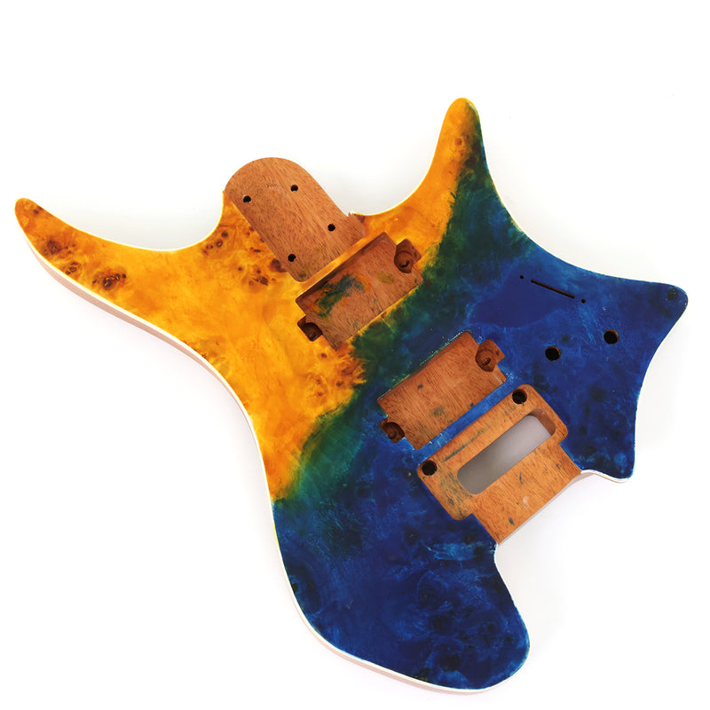 6 String Headless Solid Mahogany Electric Guitar Body with Satin Finish (YMB-015)